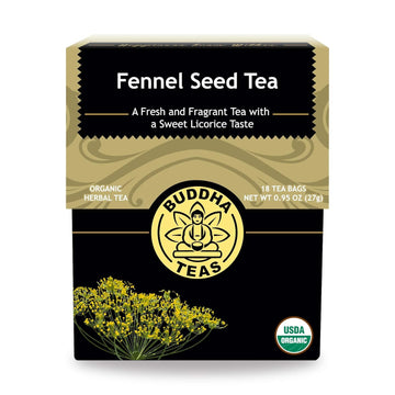 Buddha Teas Organic Fennel Seed Tea - Ou Kosher, Usda Organic, Ccof Organic, 18 Bleach-Free Tea Bags