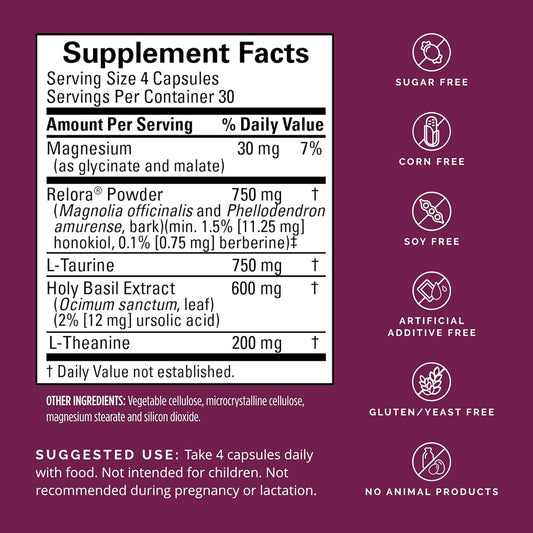 Brainmd Dr Amen Everyday Stress Relief - 120 Capsules - Promotes Relaxation & Focus - Non-Drowsy - Gluten Free - 30 Servings