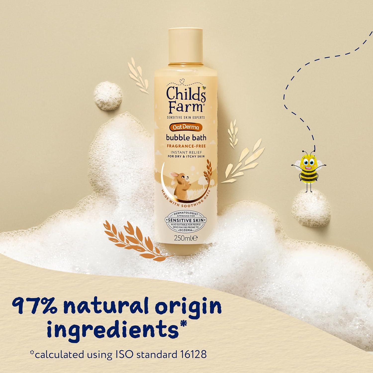 Childs Farm OatDerma Bubble Bath, Fragrance Free, Soothing Hydration for Sensitive Skin, Baby, 250ml : Amazon.co.uk: Beauty
