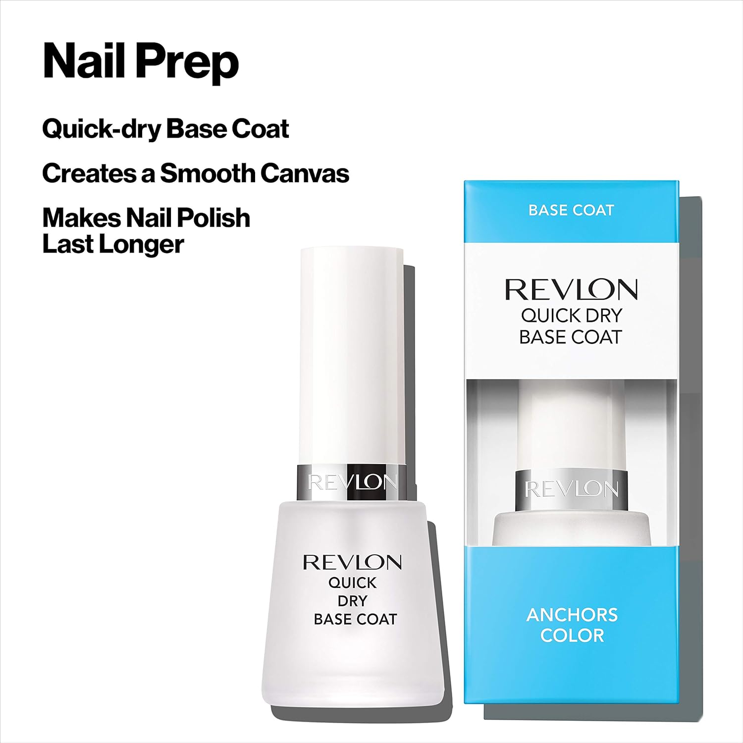 Revlon Base Coat Nail Polish, Quick Dry Nail Polish, Chip Resistant & Longwear Formula, High Shine Finish, Quick Dry Base Coat, Clear, 0.5 Fl Oz : Beauty & Personal Care