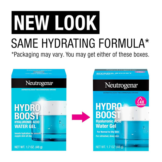 Neutrogena Hydro Boost Face Moisturizer With Hyaluronic Acid For Dry Skin, Oil-Free And Non-Comedogenic Water Gel Face Lotion, 1.7 Oz