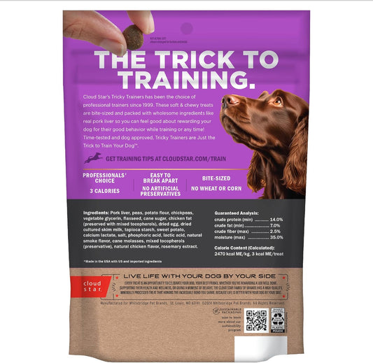 Cloud Star Tricky Trainers Soft & Chewy Dog Training Treats 5 Oz Pouch, Liver Flavor, Grain-Free Low Calorie Behavior Aid With 310 Treats
