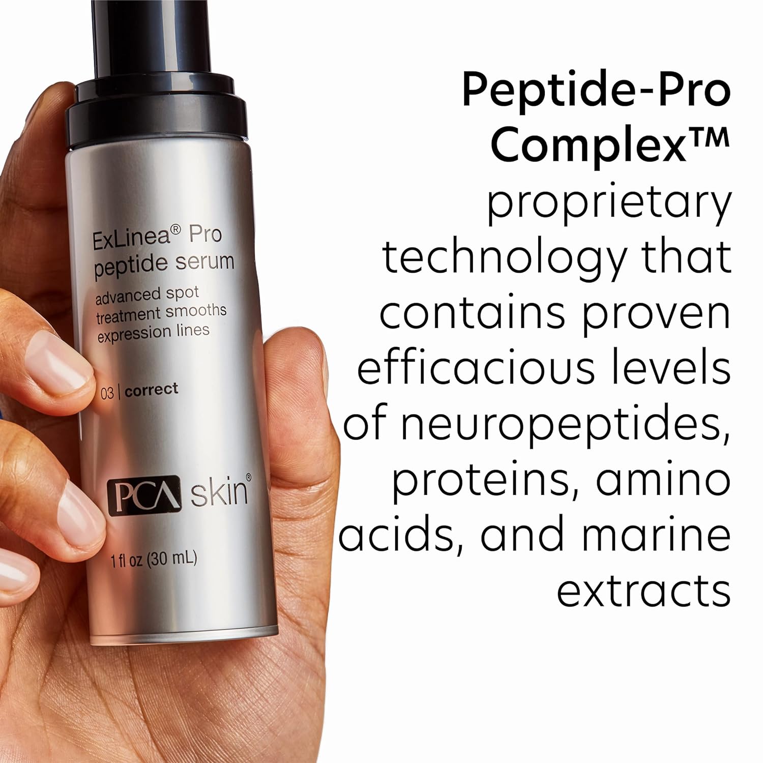PCA SKIN ExLinea Pro Peptide Serum for Face, Peptide Complex Serum, Helps Lift, Tighten, and Firm Skin and Reduces Wrinkle Depths, Hydrating Anti Aging Serum for Women, 1.0 oz Pump : Beauty & Personal Care