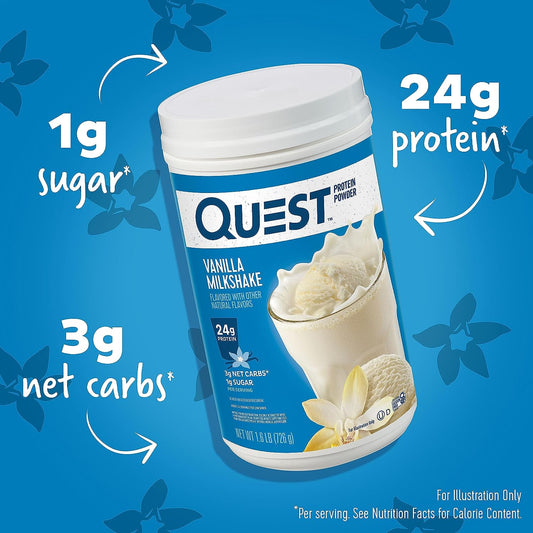 Quest Nutrition Vanilla Milkshake Protein Powder, 24g of Protein, 1g o