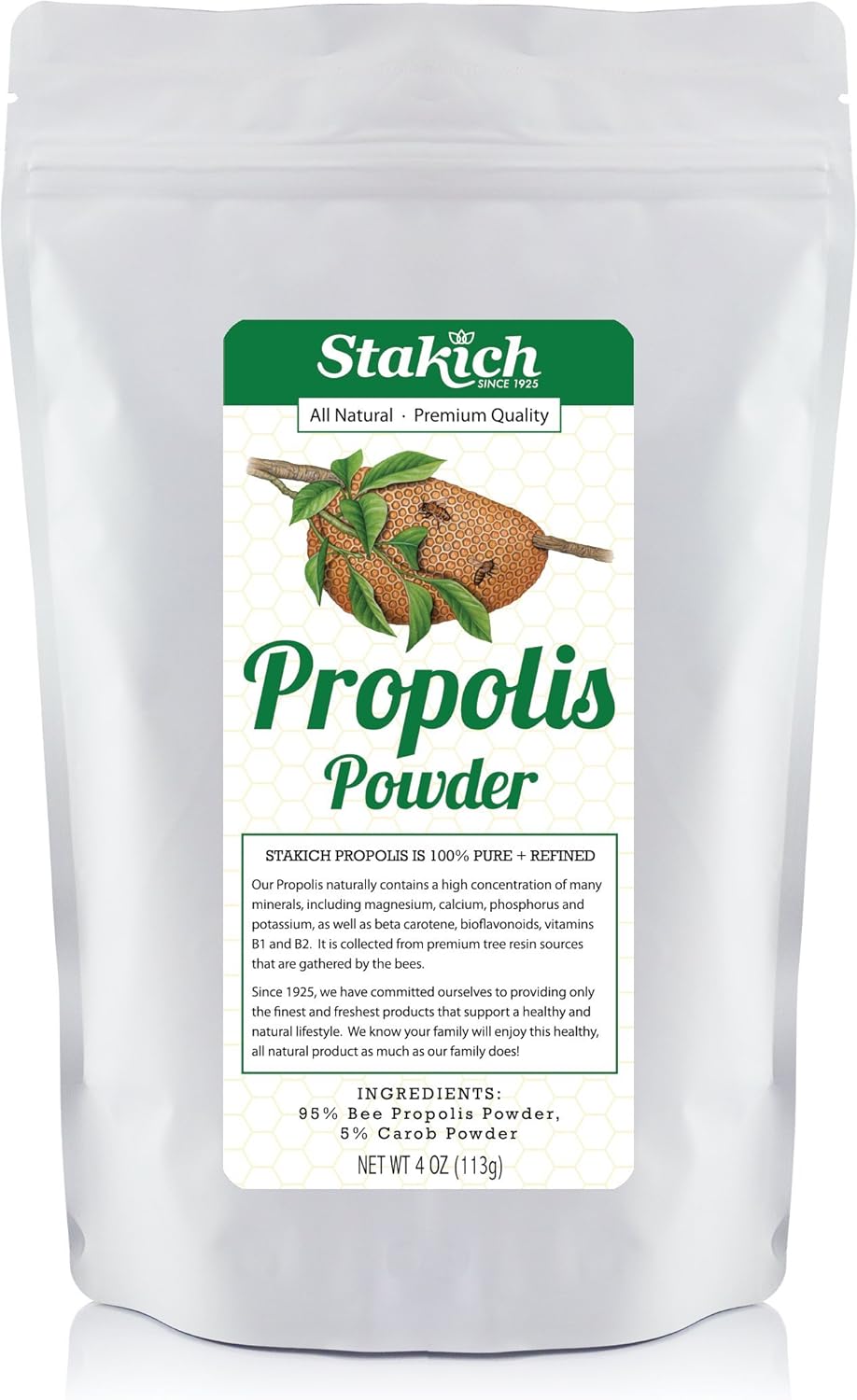Stakich Bee Propolis Powder - All Natural - 4 Ounce : Health & Household