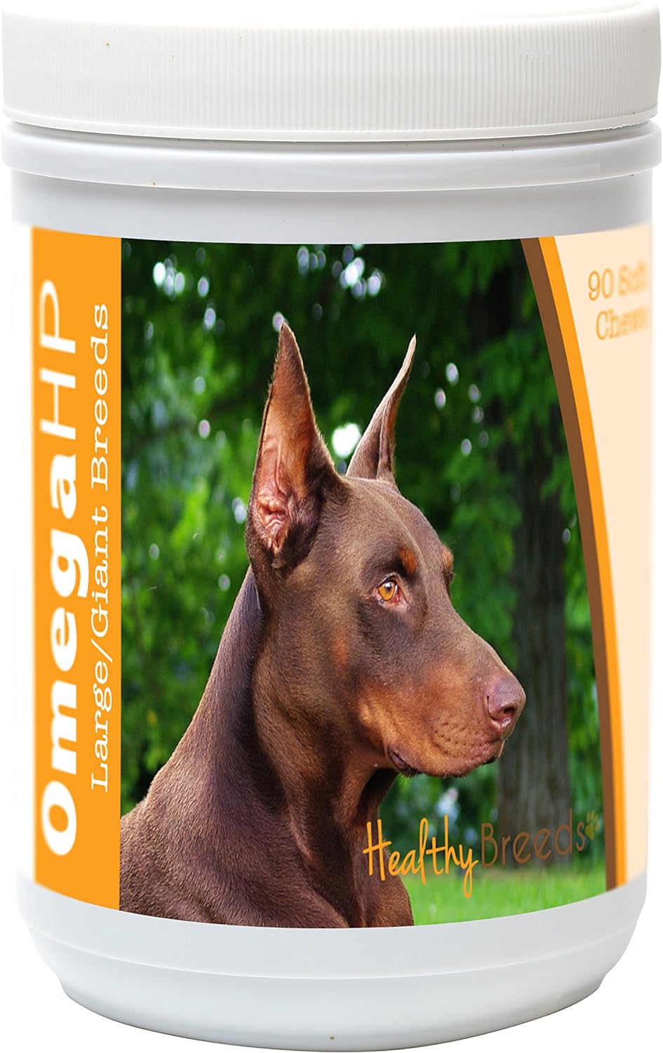 Healthy Breeds Doberman Pinscher Omega HP Fatty Acid Skin and Coat Support Soft Chews 90 Count : Pet Supplies