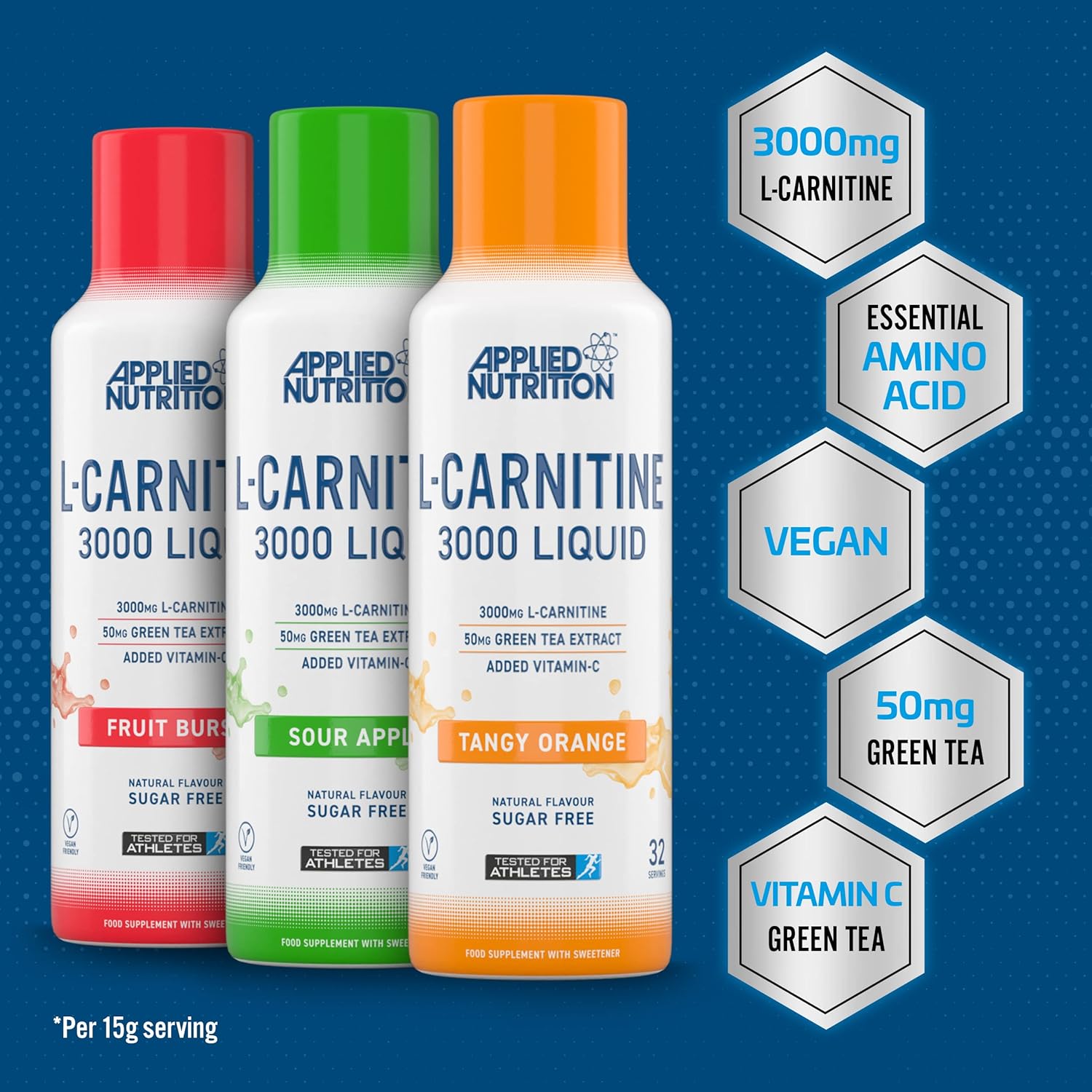 Applied Nutrition L Carnitine 3000 Liquid - L-Carnitine with Green Tea & Vitamin C, Boosts Energy & Weight Management, Vegan (480ml - 32 Servings) (Fruit Burst) : Amazon.co.uk: Health & Personal Care