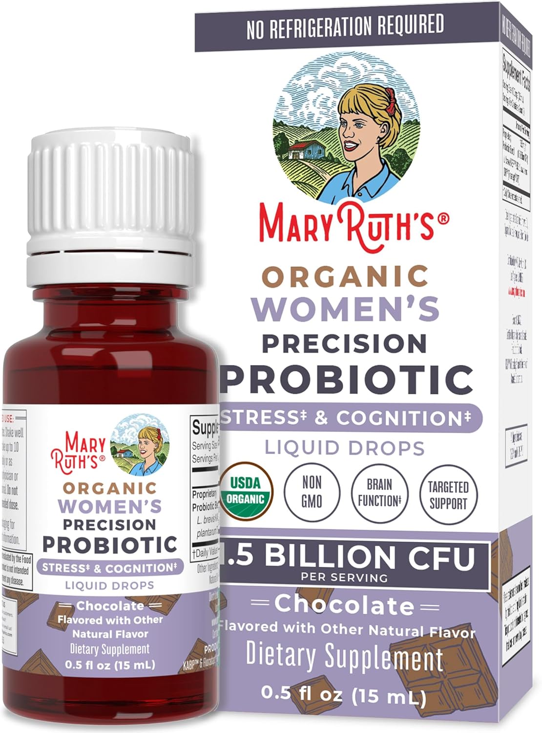 Usda Organic Stress & Cognition Probiotics For Women By Maryruth'S | Focus Supplement | Support Calm | Stress Relief Supplement | Womens Probiotic | Gut Health For Women | Vegan | 30 Servings