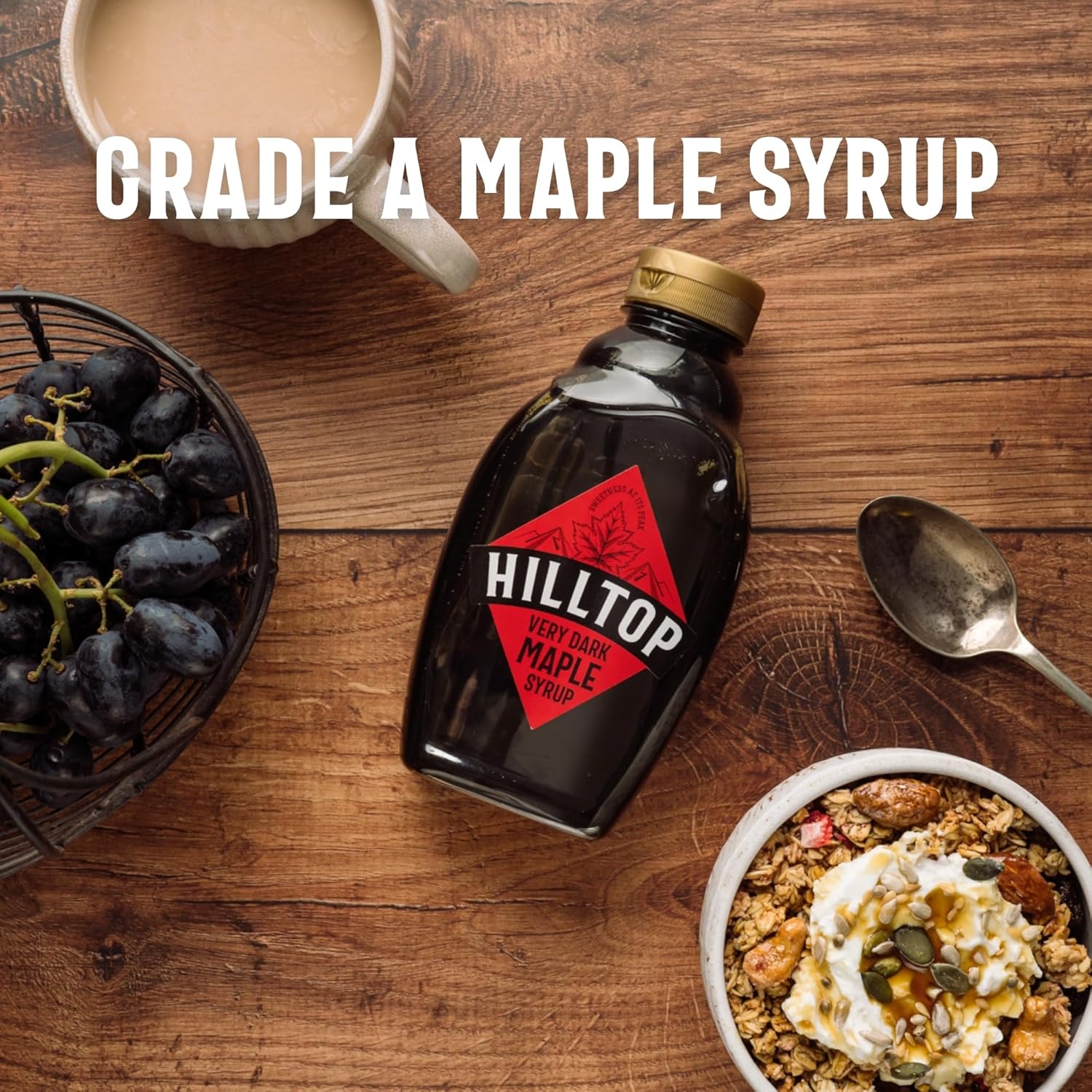 Hilltop Maple Syrup - Very Dark Late Harvest - Squeezy Bottle - 640g : Amazon.co.uk: Grocery