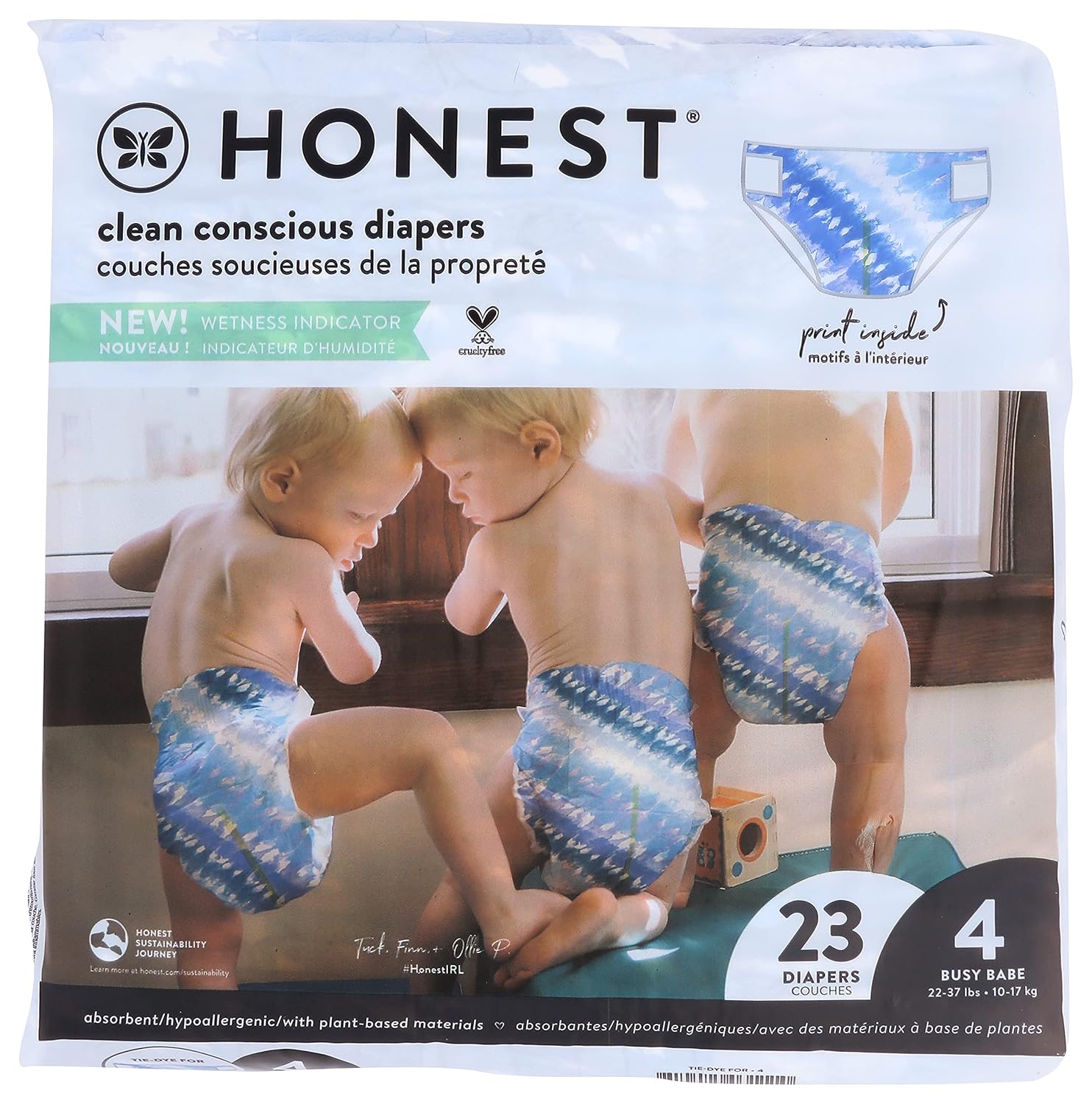 The Honest Company Size 4 Tie Dye Diapers 23 Count, 23 Ct