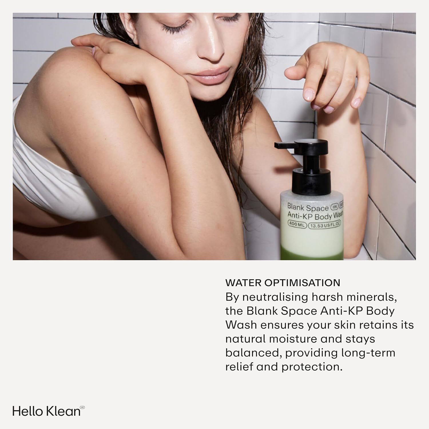 Hello Klean Blank Space Anti-KP Body Wash - Bi-Phase Cleanser Deeply Cleans & Removes Hard Water Residue - Hydrating Boost for Skin Moisture - Soothe Rough Dry & Sensitive Skin - Dermatologist Tested : Amazon.co.uk: Beauty