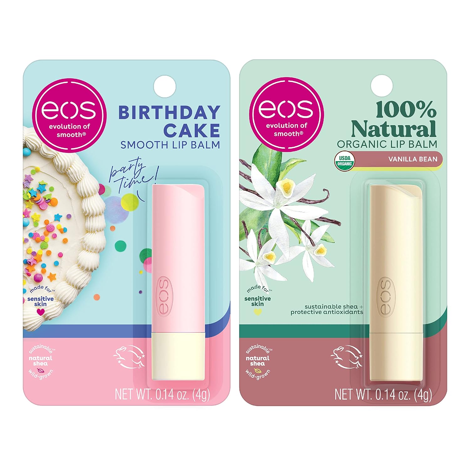 eos Birthday Bundle- Vanilla Bean Birthday Cake | Dermatologist Recommended for Sensitive Skin | All-Day Moisture Lip Care Products
