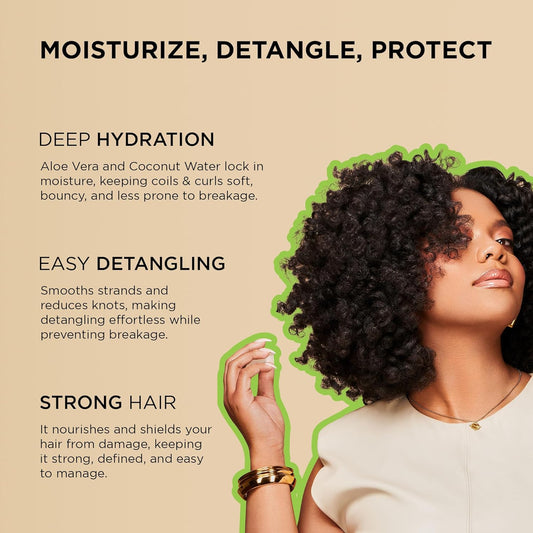 African Pride Moisture Miracle Pre-Shampoo Hair Detangler With Aloe & Coconut Water | Minimizes Breakage, Hydrates & Strengthens | Pre-Poo Treatment For Natural Coils & Curls | 18 Oz