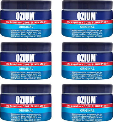 Ozium 8 Oz. Odor Eliminating Gel 6 Pack for Homes, Cars, Offices and More, 6 Pack