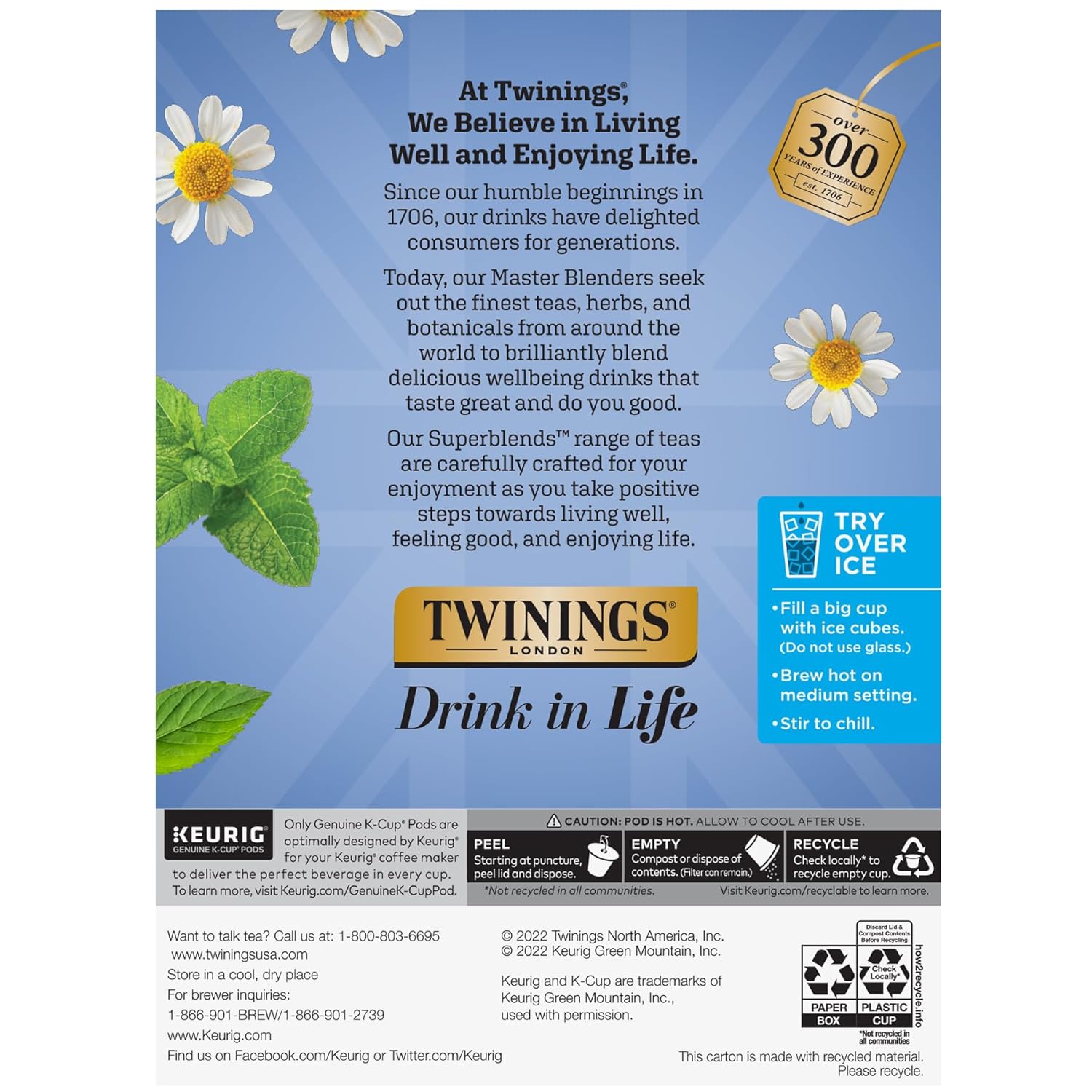 Twinings Sleep Herbal Tea K-Cup Pods For Keurig, 24 Count (Pack Of 1), Formerly Nightly Calm, Camomile, Spearmint, & Lemongrass, Naturally Caffeine-Free, Enjoy Hot Or Iced | Packaging May Vary