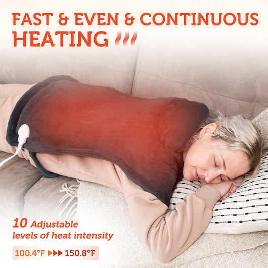 Heating Pad For Back Pain Relief,Heat Pads For Neck And Shoulders,Electric Back Heated Wrap,Large Heating Pad,Electric Heated Pads With Auto Shut Off,3 Temperature Levels,Black,Gifts For Mom, Dad