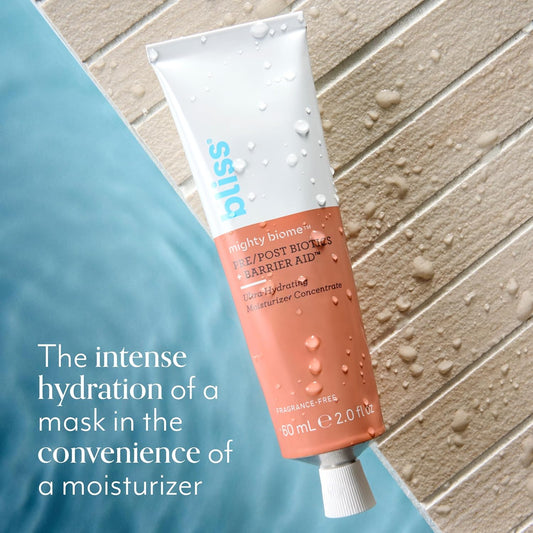 Bliss Mighty Biome Probiotic Nourishing Moisturizer | Ultra-Hydrating With Squalane & Coconut Oil | Strengthens Skin Barrier | 2 Oz