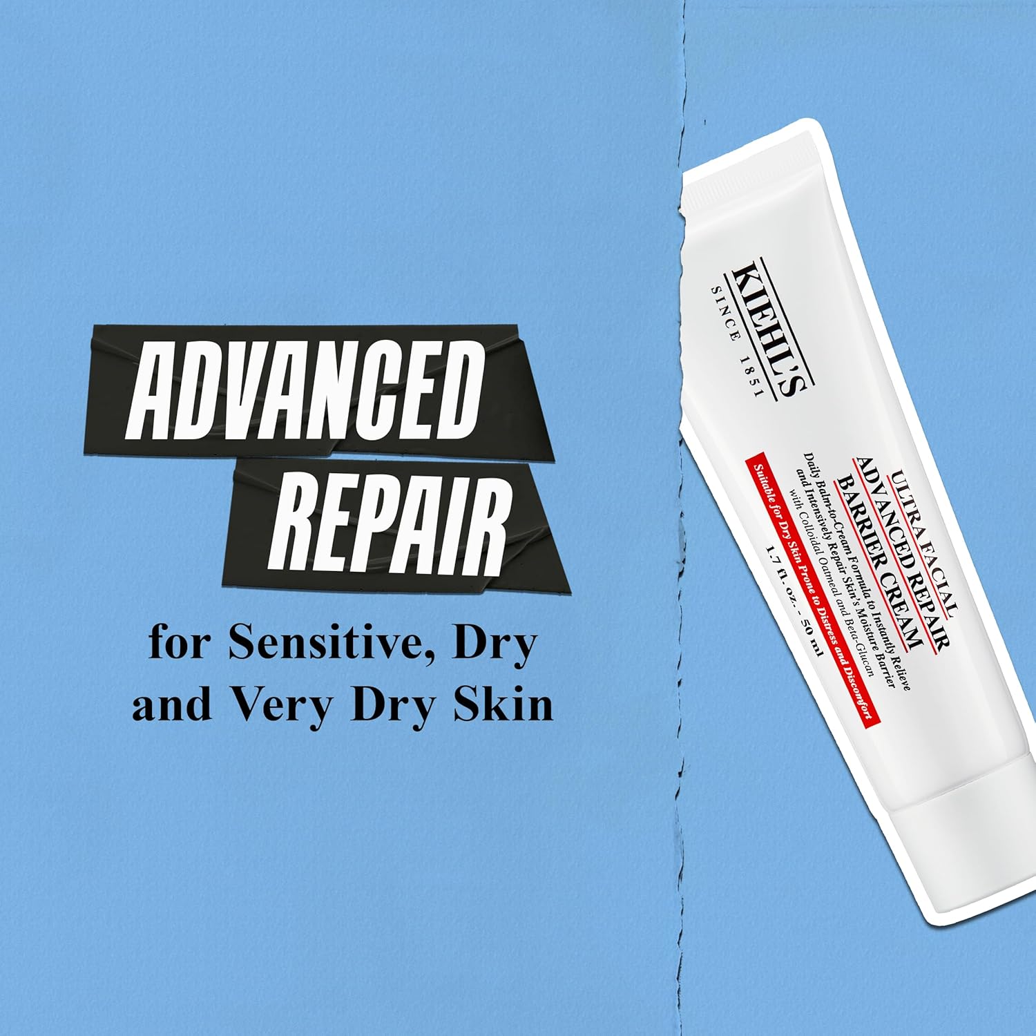 Kiehl'S Ultra Facial Advanced Repair Barrier Cream, Intensive Treatment Relieves Dry + Sensitive Skin, Rapidly Reduces Redness And Soothes, Fast-Absorbing Breathable Formula, Paraben-Free - 1.7 Fl Oz : Beauty & Personal Care