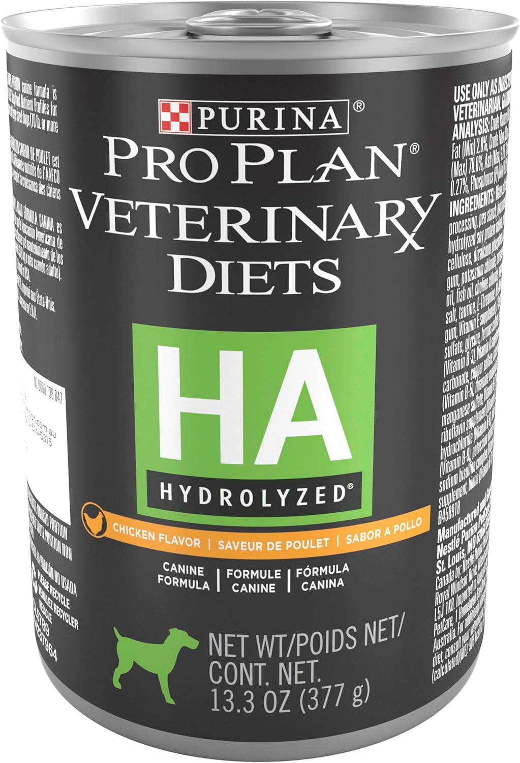 Purina Ha Hydrolyzed Chicken Flavor Canine Formula Adult Wet Dog Food - (Pack Of 12) 13.3 Oz. Cans