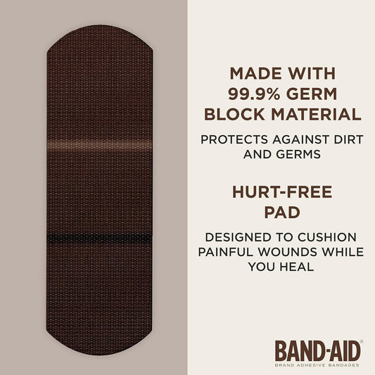 Band-Aid Brand Ourtone Flexible Fabric Adhesive Bandages Flexible Protection Care Of Minor Cuts Scrapes Quiltaid Pad For Painful Wounds Assorted Sizes, Br65, 30 Count