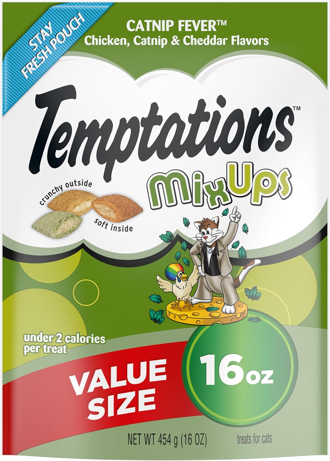 Temptations Mixups Crunchy And Soft Cat Treats, Catnip Fever, Multiple Sizes