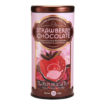 The Republic Of Tea Strawberry Cuppa Chocolate Tea, 36 Tea Bag Tin