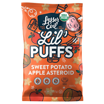 Lesserevil Organic Sweet Potato Apple Lil' Puffs, 2.5 Oz