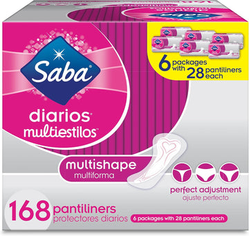 Saba Diarios Multiestilo Multishape Pantiliners, Ultra-Discreet, 168 Count