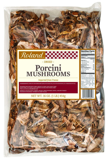 Roland Foods Dried Porcini Mushrooms, Specialty Imported Food, 1-Pound Bag