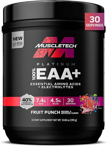 Muscletech Platinum Essential Amino Acids Supplement With Electrolytes, Grape - Pre-Workout Powder For Energy, Muscle Growth & Strength Builder - Eaa Complex For Men & Women - 30 Servings