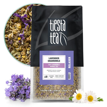 Tiesta Tea - Lavender Chamomile, Soft Chamomile Herbal Tea, Premium Loose Leaf Tea Blend, Non Caffeinated, 200 Cups - 8 Ounce Resealable Bulk Pouch