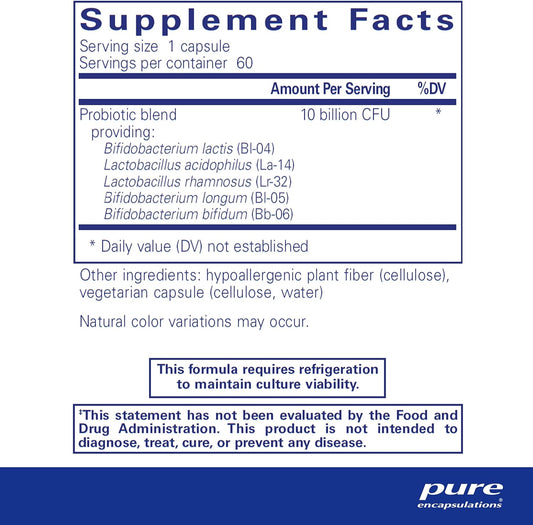 Pure Encapsulations Probiotic-5 | Dairy and Soy Free Probiotic Blend to Support Immune and Gastrointestinal Health | 60 Capsules