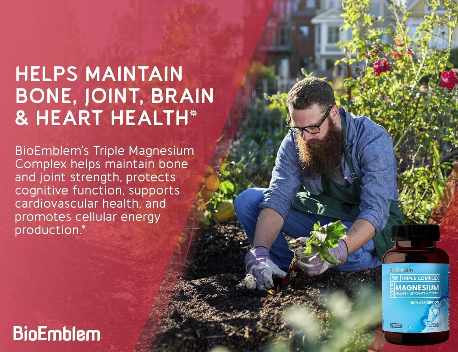 Bioemblem Triple Magnesium Complex And Bioemblem Turmeric Curcumin With Clinically Studied Turmipure - Joint Support, Healthy Inflammation Turmeric Supplements : Health & Household