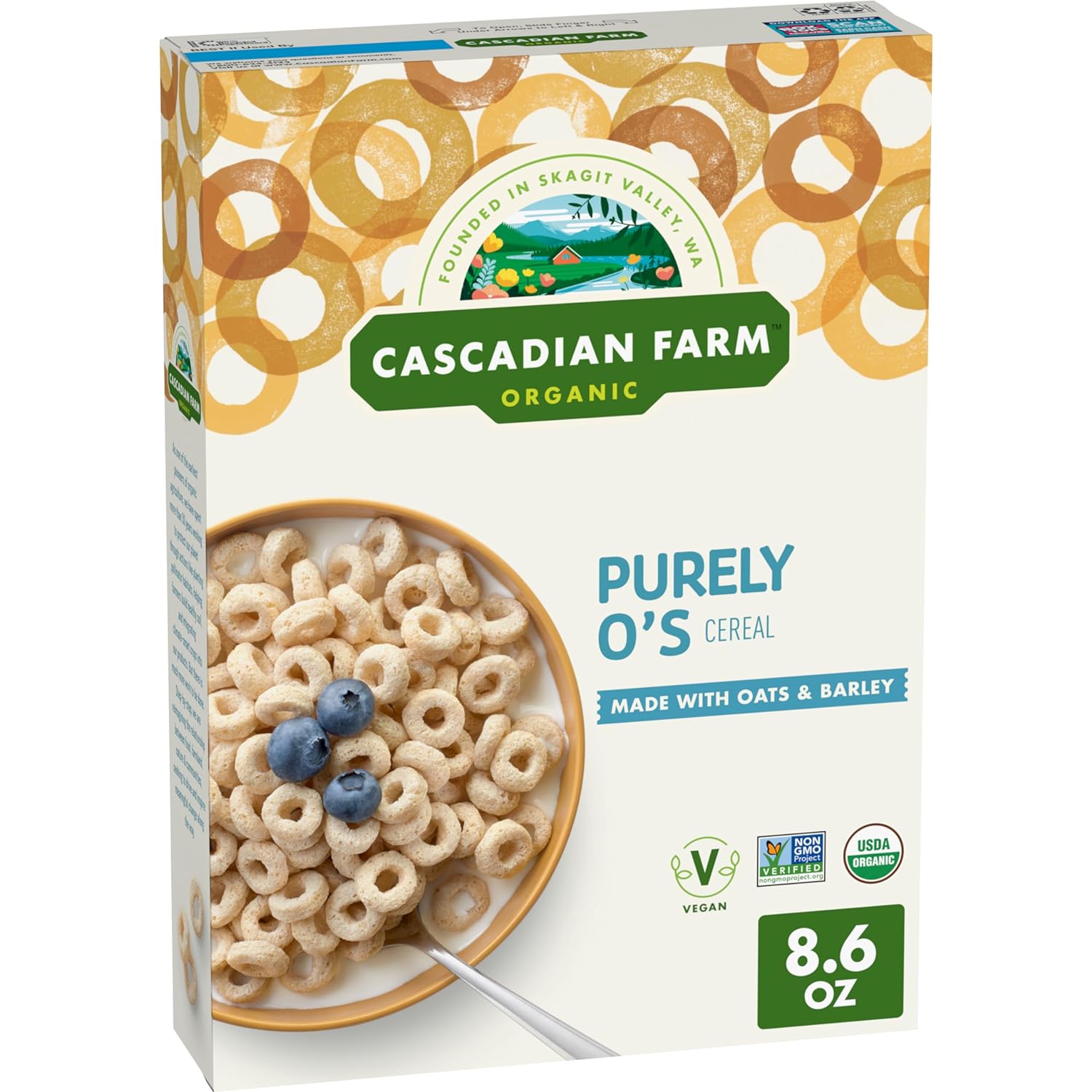 Cascadian Farm Organic Purely O's Cereal, 8.6 ounces