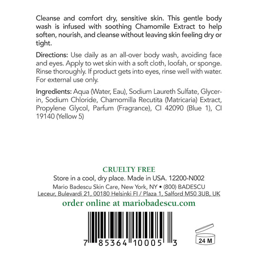 Mario Badescu Azulene Body Soap, Gentle Bath Wash To Soften, Nourish & Cleanse, Comforting Chamomile-Infused Formula For Dry Or Sensitive Skin