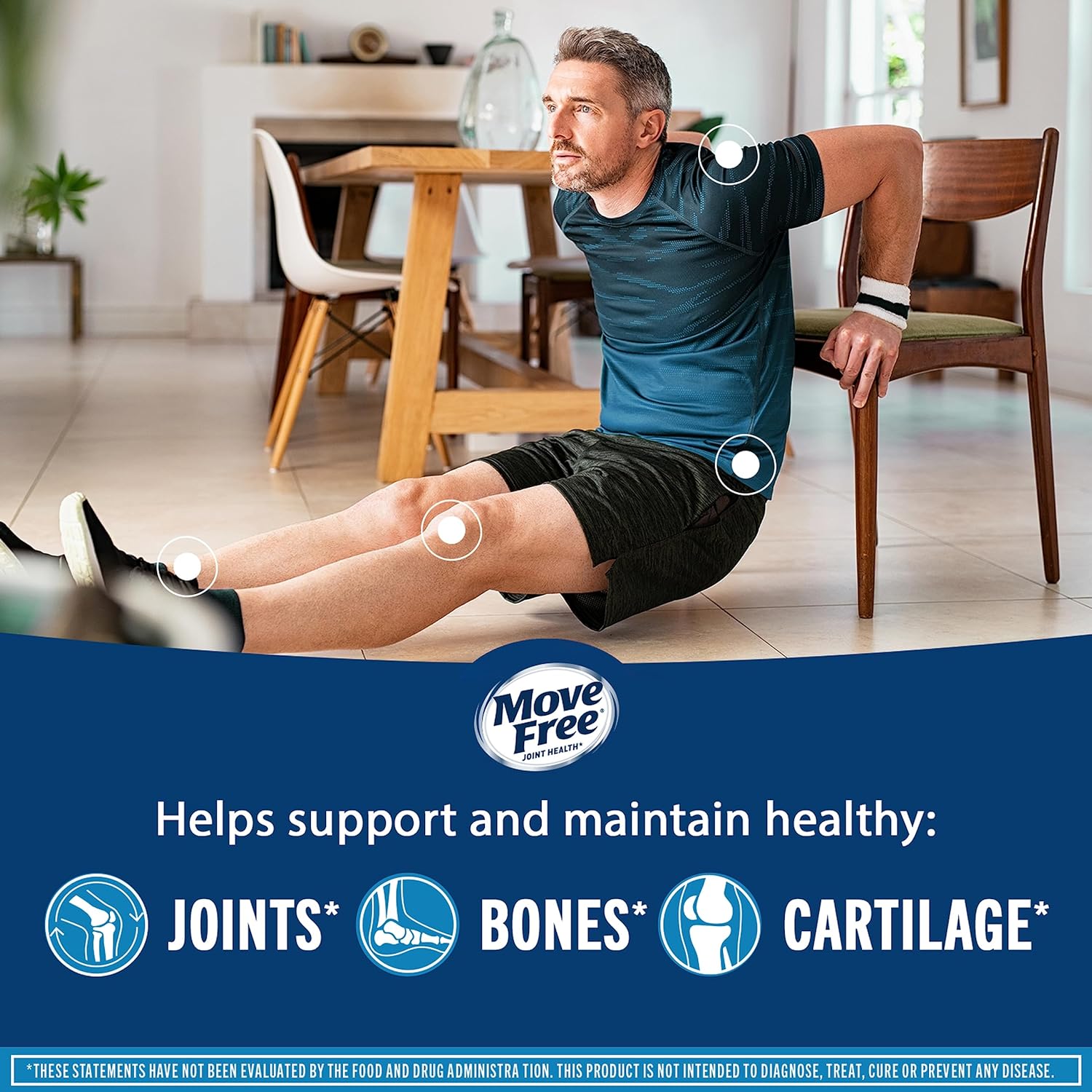Buy Move Free Advanced Glucosamine Chondroitin Msm + Vitamin D3 Joint Support Supplement, Supports Mobility Comfort Strength Flexibility & Bone + Immune Health - 120 Tablets (60 Servings)* On  Free Shipping On Qualified Orders