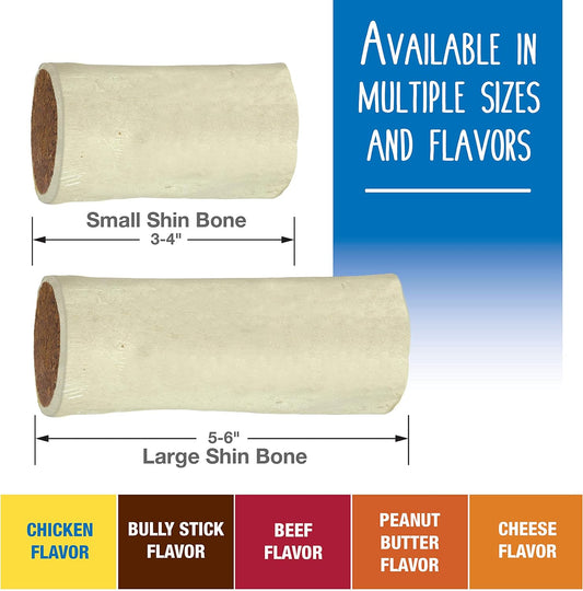 Cadet Stuffed Shin Bone - Highly Digestible, High Protein, Long-Lasting Dog Chew Bone For Aggressive Chewers, Supports Dental Health, - Bully Stick Flavor, Large (1 Count)