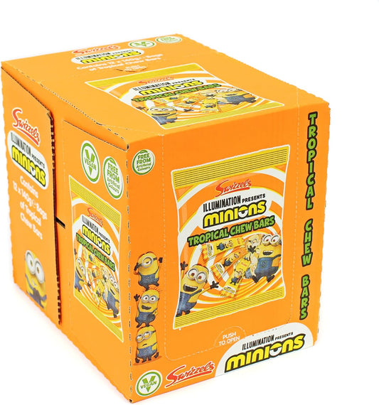 Swizzels Minions Tropical Chew Bar Sweets Vegan Chewy Sweets Bulk Box Of Chew Bar 12 X 120G