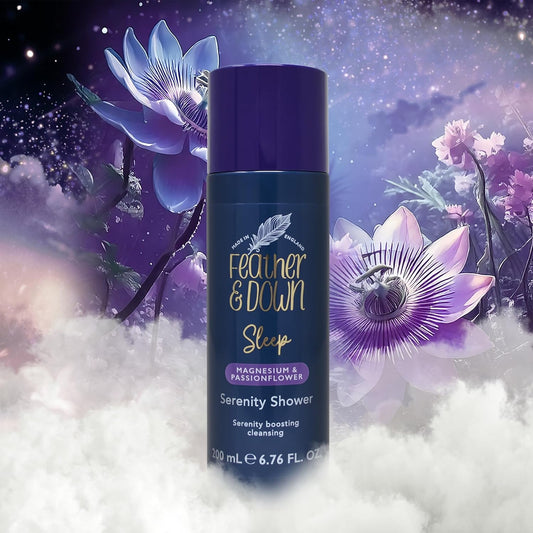 Feather & Down Magnesium And Passionflower Serenity Shower (200Ml) - Sleep Aid Body Wash Infused With Magnesium And Passionflower Essential Oils, Calms For Anxiety & Stress, Relaxation Aromatherapy