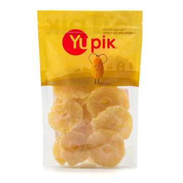 Yupik Pineapple Rings, Sulphite-Fee, 2.2 Lb, Gluten-Free, Kosher, Sweetened Tropical Dried Fruits, Sliced Pineapple, Chewy, Source Of Fiber, Fruity Snacks, Ideal For Baking & Topping