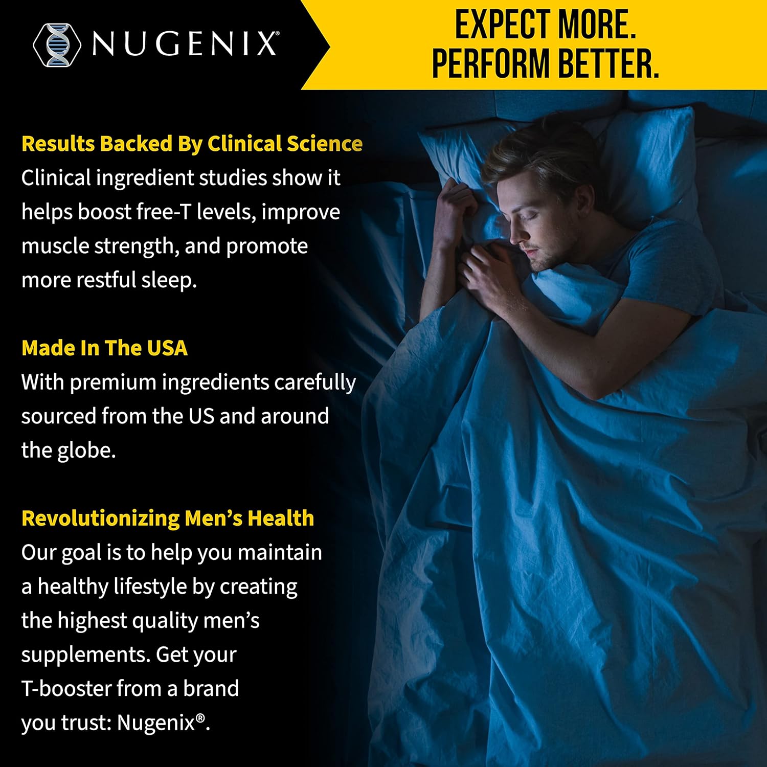 Nugenix PM ZMA - Nighttime Free Testosterone Booster and Sleep Support, 120 Count : Health & Household