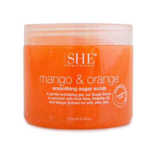 Om She Aromatherapy Mango & Orange Sugar Scrub : Beauty & Personal Care