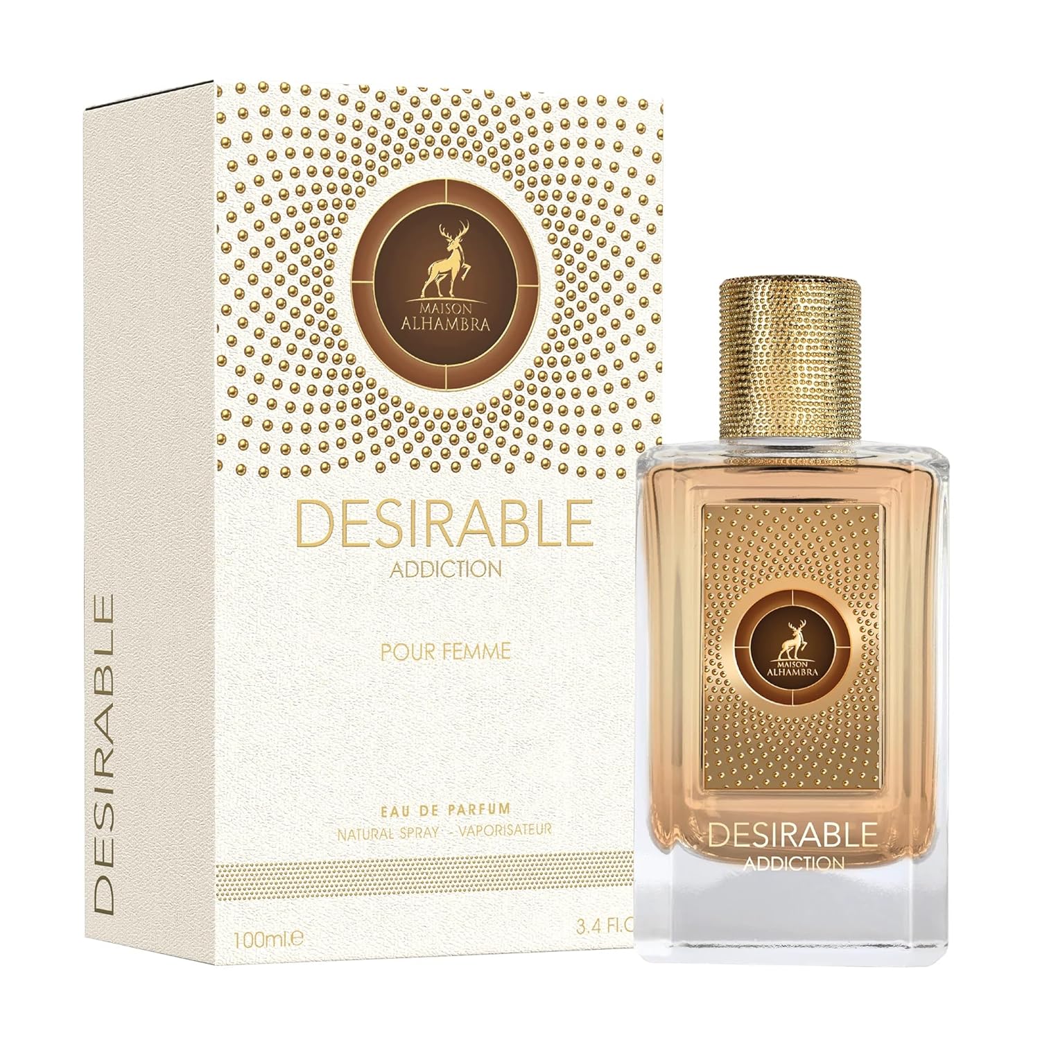 Maison Alhambra Desirable Addiction – Sweet, Gourmand, Floral, Vanilla – Eau De Parfum Spray Long-Lasting Fragrance For Women, 3.4 Ounce / 100 Ml : Beauty & Personal Care