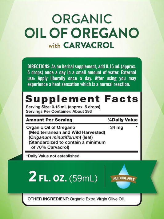 Nature'S Truth Oil Of Oregano Organic Liquid Drops | 2 Fl Oz | Mediterranean And Wild Oregano Supplement | Non-Gmo & Gluten Free