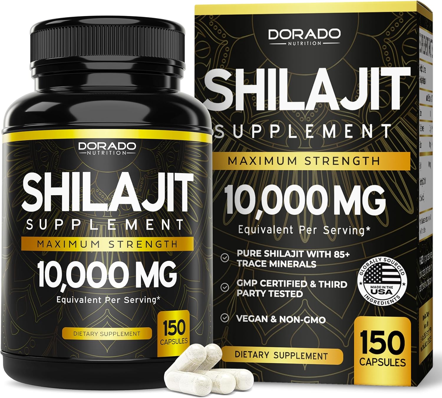 Shilajit Pure Himalayan Capsules 1,000Mg (150 Capsules) - Premium Shilajit Capsule For Men - (High In Trace Minerals, No Fillers, Manufactured In The Usa) - Non Gmo