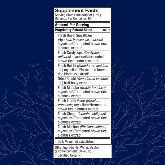 Host Defense Stamets 7 Extract - 7 Species Blend - Mushroom Supplement For Immune Support With Royal Sun Blazei, Cordyceps, Reishi, Maitake, Lion'S Mane, Chaga & Mesima - 2 Fl Oz (60 Servings)