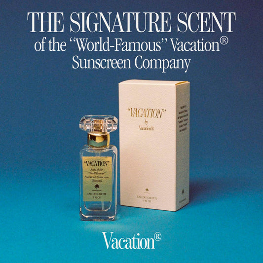 Vacation “Grand Cuvée” Eau De Toilette Sunscreen, Amber Vanilla Perfume For Women & Men, Unisex Summer Scent With Argan, Peach, Cedarwood & Vanilla Bean, 1 Fl. Oz