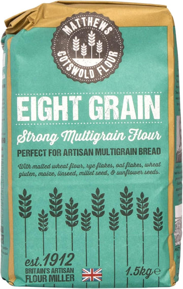 Matthews Cotswold Eight Grain Strong Multigrain Flour - 1.5Kg Bag (Pack Of 5)