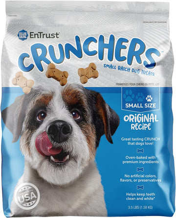 Blue Seal Entrust Crunchers Dog Treats For Dogs | Premium Ingredients | Original Recipe | Size Small| 3.5 Pound Bag