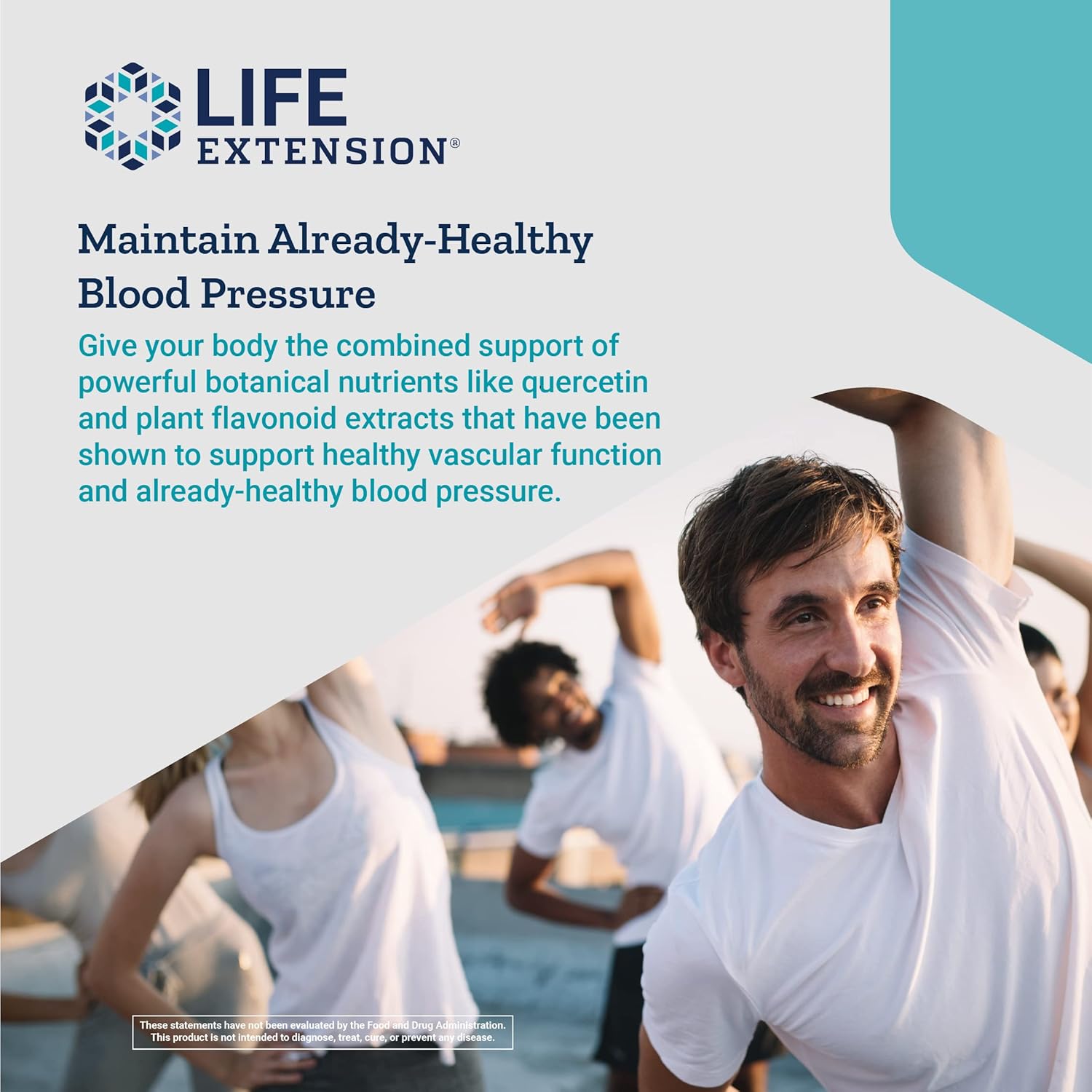 Life Extension Triple Action Healthy Blood Pressure Support, Flavonoid, Quercetin, Gluten-Free, Vegetarian, Non-GMO, AM & PM Tablets, 60 Count : Health & Household